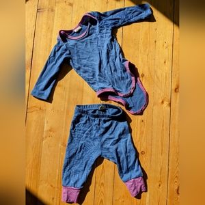3-6 month Wee Woolies bodysuit and pants